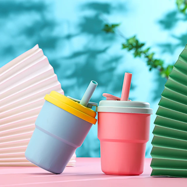 Reusable Plastic Straw Cup With Lid Water Cold Cups with straw Water  Drinking Cup Juice tumblers Cup Straw Mug Drinkware - AliExpress