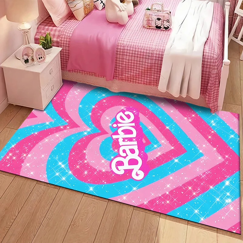 15 Sizes Fashion Barbie Print Carpet Rug for Living Room Corridor Bedroom Door Mat Kid Room Play Floor Mat Gifts Tapete