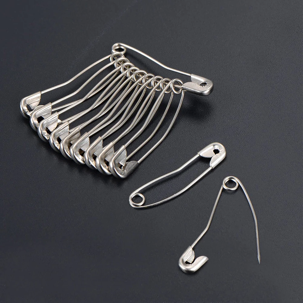 30PCS 실버 곡선 안전 핀 크기 27/38/50MM 퀼트 Basting 핀 구부러진 안전 핀 DIY 퀼트 및 뜨개질을위한 바느질 핀