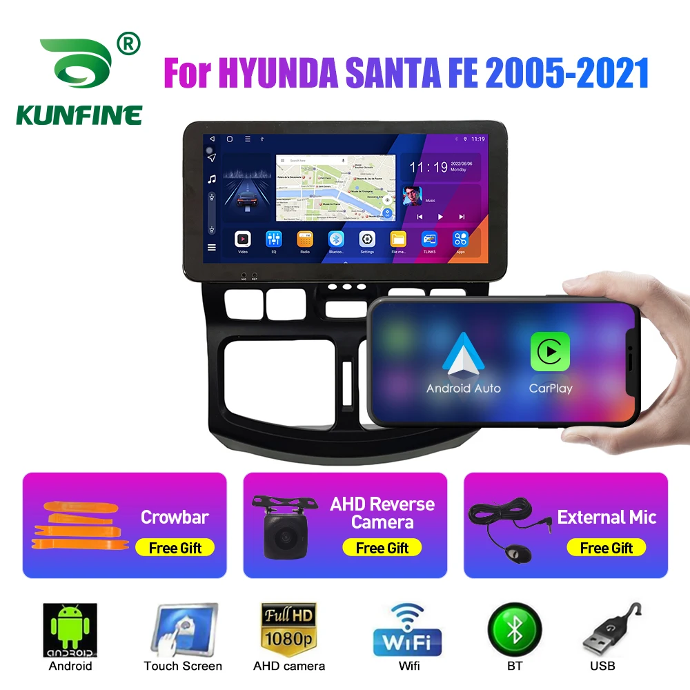 

Автомобильный радиоприемник 10,33 дюйма для HYUNDA SANTA FE 2005-21 2Din Android Восьмиядерный автомобильный стерео DVD GPS навигатор плеер QLED экран Carplay