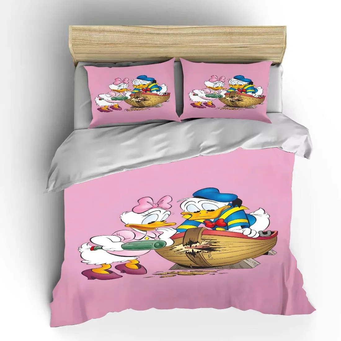 

Disney Donald Duck Bedding Set Baby Fashion Children 3 Pieces Set King Size Bed Set US Twin Adult Bed Cover Bedroom Duvet Gift