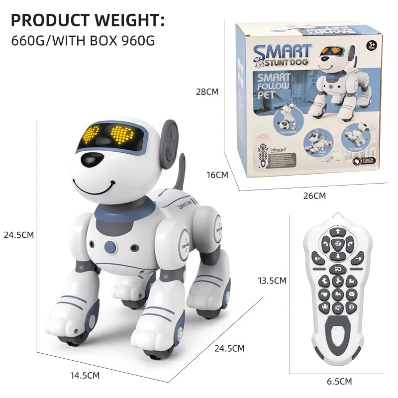 Funny RC Robot Electronic Dog Stunt Dog Voice Command Programmable Touch-sense Music Song Robot Dog for Children's Toys Robot 5