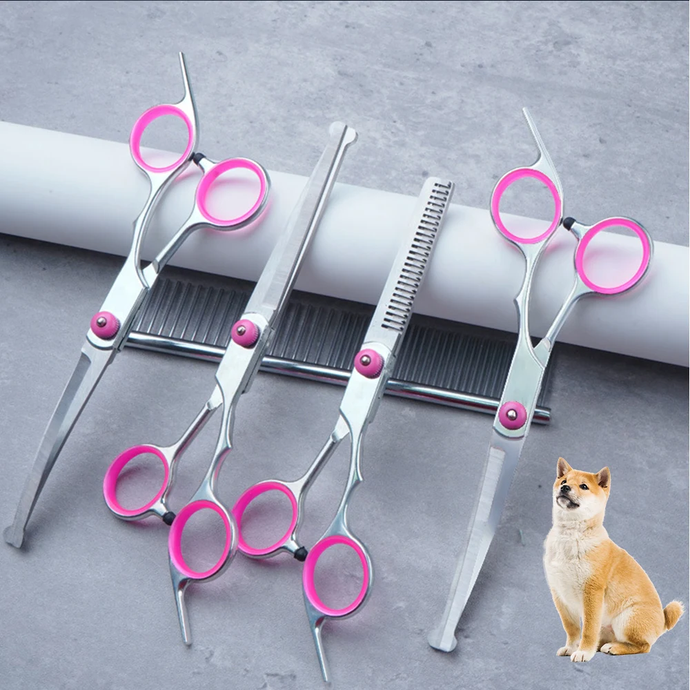 

Pet Hair Scissor Stainless Steel Durable Safety Rounded Tips Professional Cat Dog Hair Cutting Tools Pets Grooming Scissors