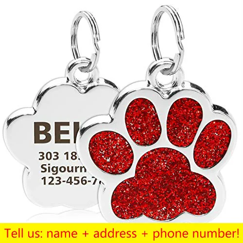 Personalized Engraving Pet Cat Name Tags Customized Dog ID Tag Collar Accessories Nameplate Anti-lost Pendant Metal Keyring 