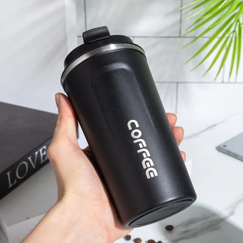 Portable Travel Mug Vacuum Coffee Bottle with Temperature Display Spill  Proof Coffee Thermos Leak Proof Tumbler Cup - AliExpress