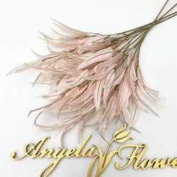 Elegant Willow Leaf Artificial Floral Branch for Decorative Display and Events (Pink)