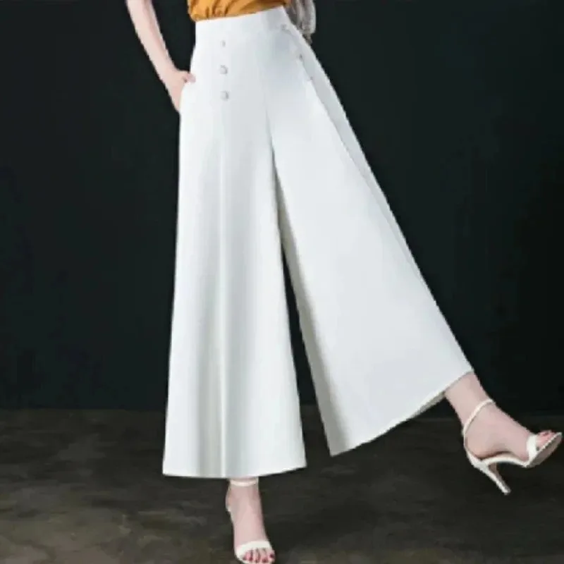 Summer Thin Wide Leg Pants Women Loose Mom Pants Drapey High End Anti-Wrinkle Premium Quality Long Trousers Female Garment