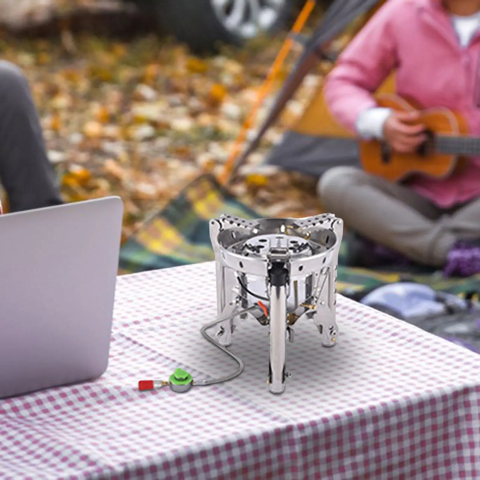 

Portable Backpacking Burner Convenient Picnic Easy to Use Hiking Adjustable Legs Stable Tripod Stand Foldable Camping Gas Stove