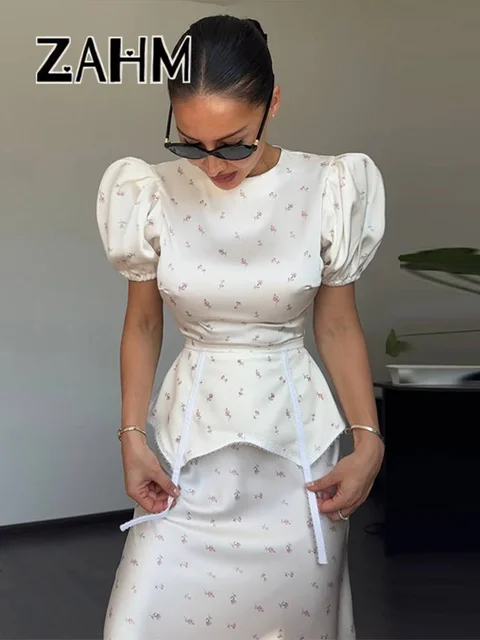 2026 Spring Summer Print Women Dress Sexy 3d Flower Button V-neck Pleated Hip Package Long Sleeve Dresses Party Lady Robe New 4