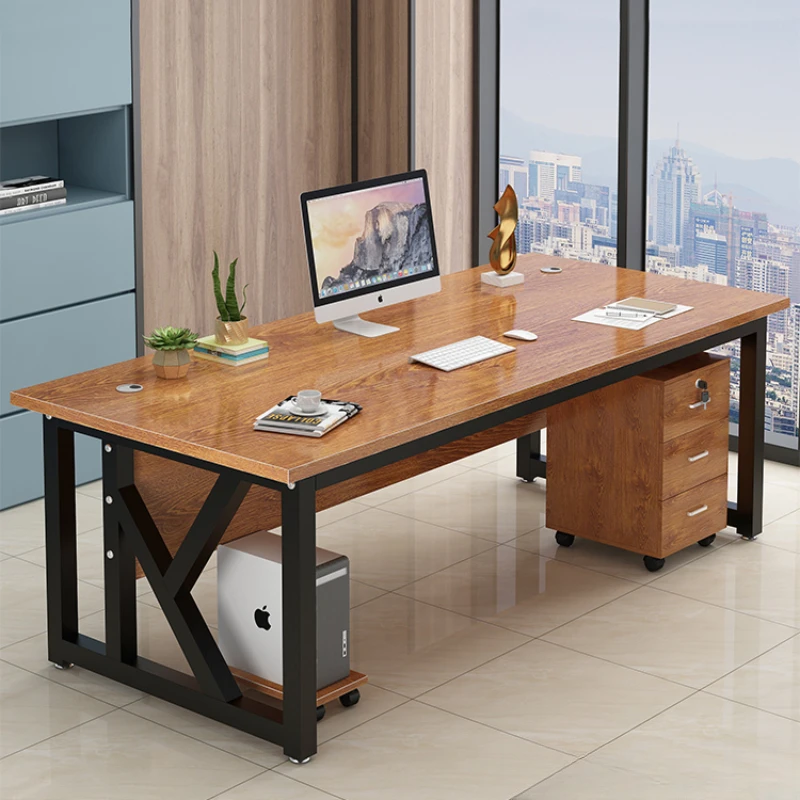 

Computer Desktop Office Desks Single Person Boss Combination Charge Office Desk Manager Mesa Escritorio Working Equipment QF50OD
