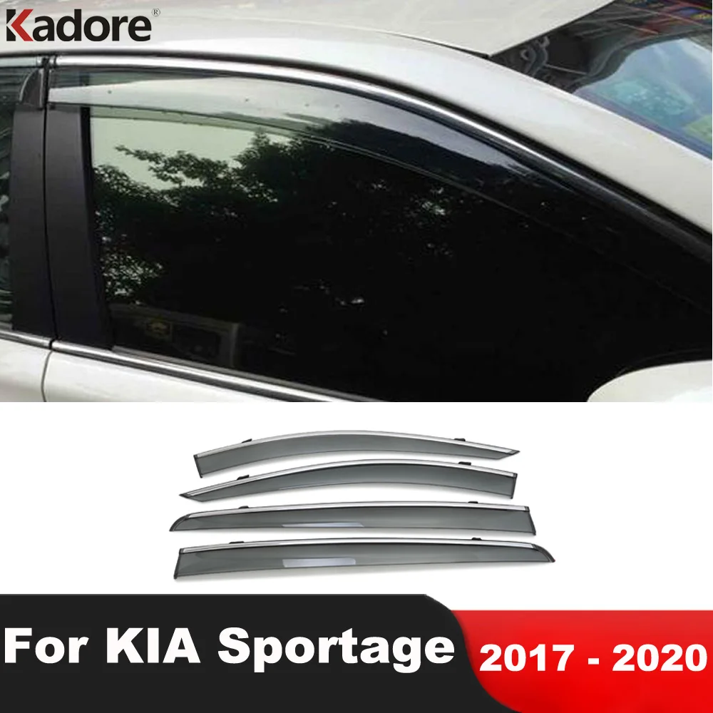 

For KIA Sportage 2017 2018 2019 2020 Car Window Deflectors Wind Deflector Sun Guard Rain Vent Visor Cover Trim Accessories