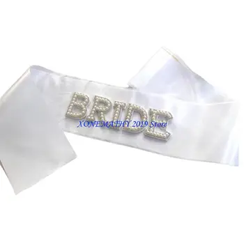 F42F Telai con scritte personalità, perle, telai, eleganti cinture da sposa