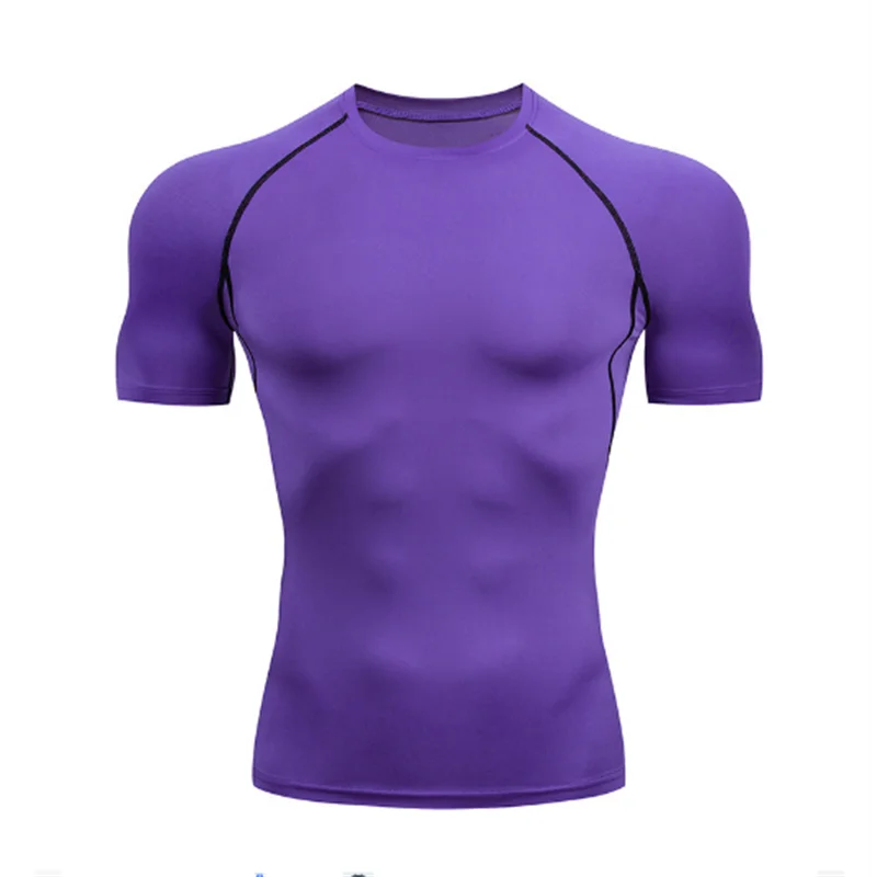 Description Picture 3 of itemMen Running Compression T-shirt Short Sleeve Sport Tees Gym Fitness Sweatshirt Male Jogging Tracksuit Homme Athletic Shirt Tops