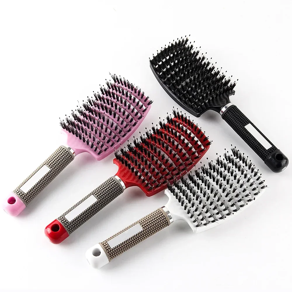 Hair Brush Comb Detangler Anti Klit Bristle Nylon Scalp Massage Tangle Teaser Women