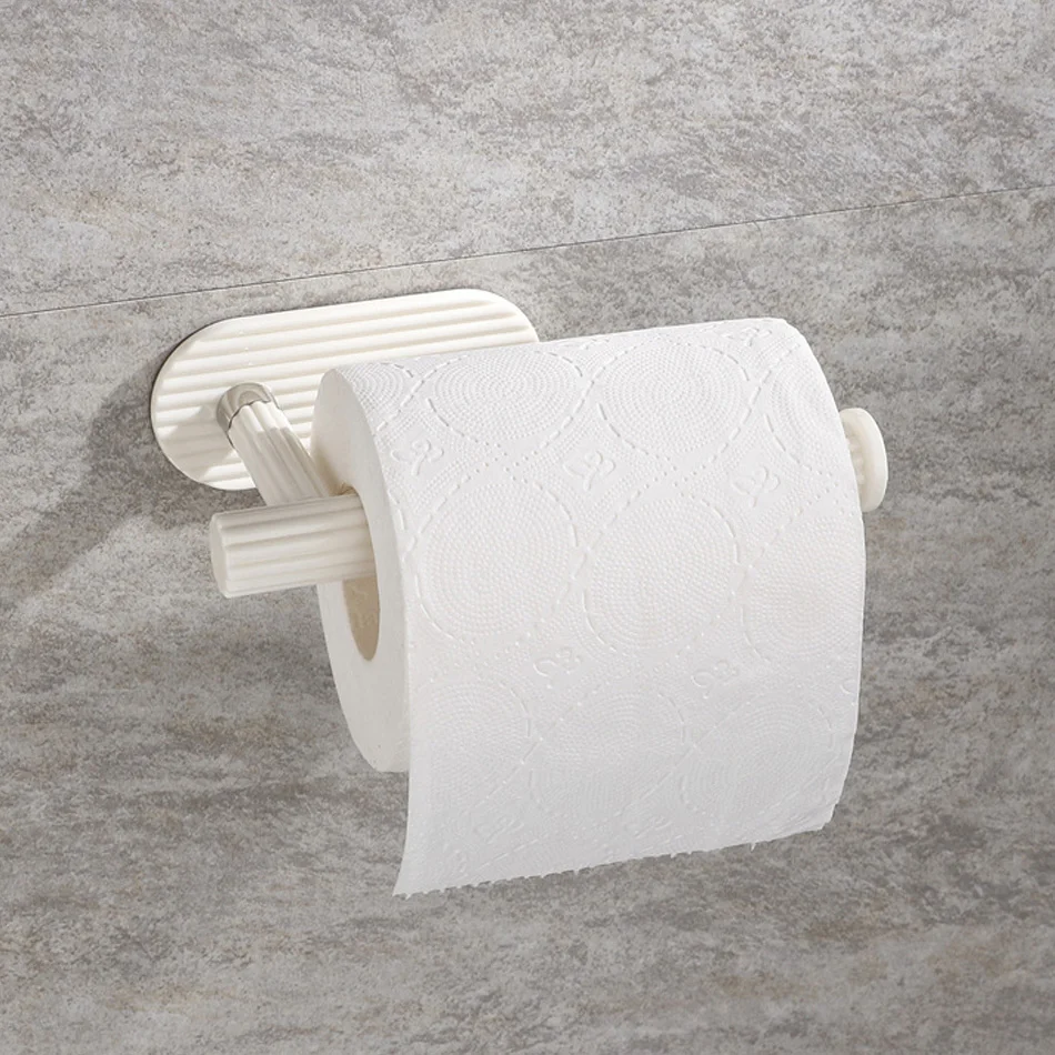 Adhesive Paper Holder ABS for Kitchen Toilet Bathroom Black White Wall Mounted Paper Towel Roll Rack Tissue Storage Holders paper towel holder toilet paper holder toilet paper rack paper towel rack