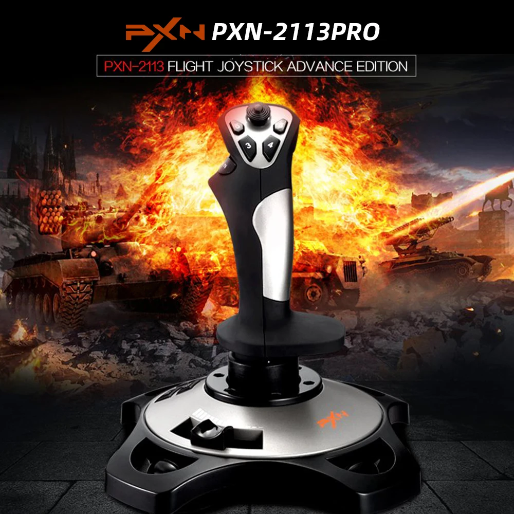 Manette de Vol PXN-2113 PRO pour Simulateur RC, vue latérale mettant en valeur l'ergonomie
