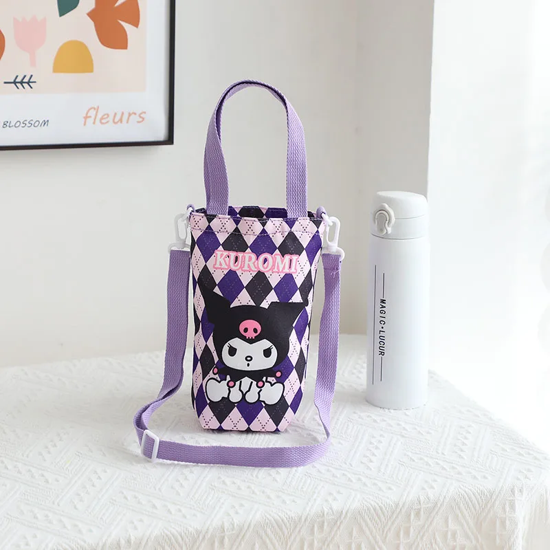 Kawaii sanrio ahoj kočička voda láhev brašna roztomilá anime cifra kuromi pochacco plátna hrneček pytle crossbody vláčet dívčí dar děti hraček