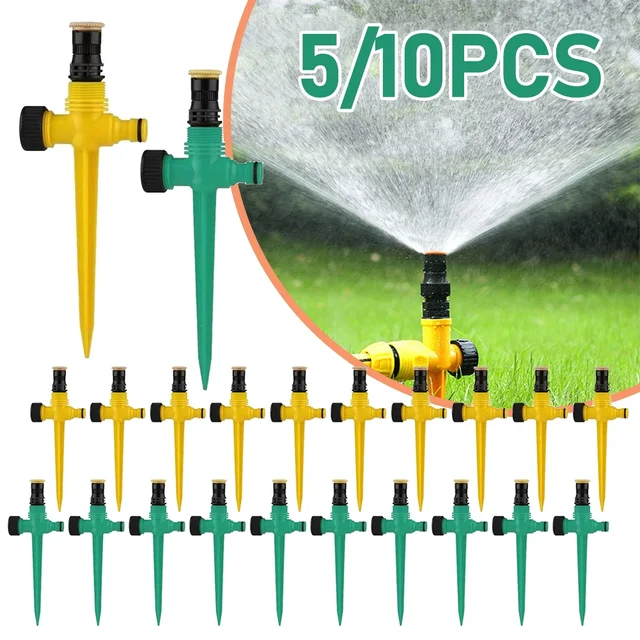 5/10PCS Automatic Irrigation System Sprinkler Garden Agriculture Watering Nozzle Lawn Irrigation Watering 360 Degrees Rotary Jet