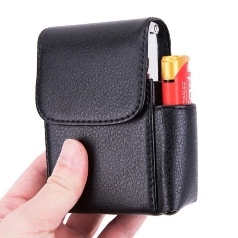 Pocket PU Leather Cigarette Case Lighter Bag Box Storage Organizer Smoking Tools Accessories Waterproof Cigar Man Bag Charm Gift
