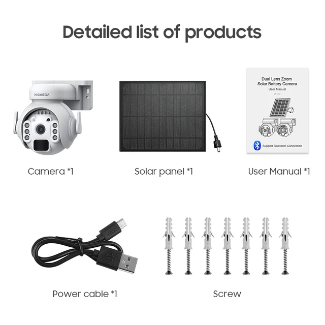INQMEGA 3MP 4G Solar Security Camera Outdoor Human PIR Detection Camera with Rechargeable Battery Camera Shipping Saudi Arabia 6