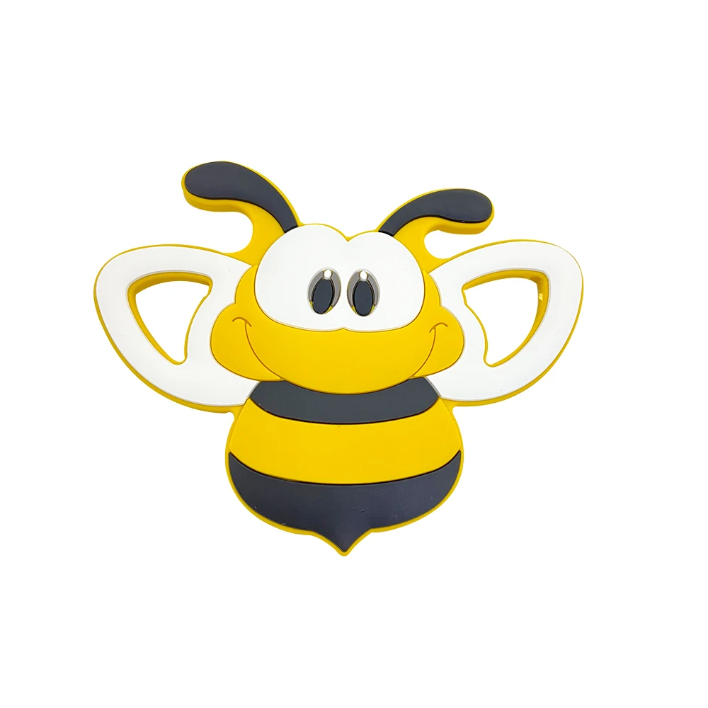 1pcs Cartoon Animal Bee Silicone Teether Baby Rodent Teeth Care DIY Silicone Bead Nipple Chain Chew Toy 5