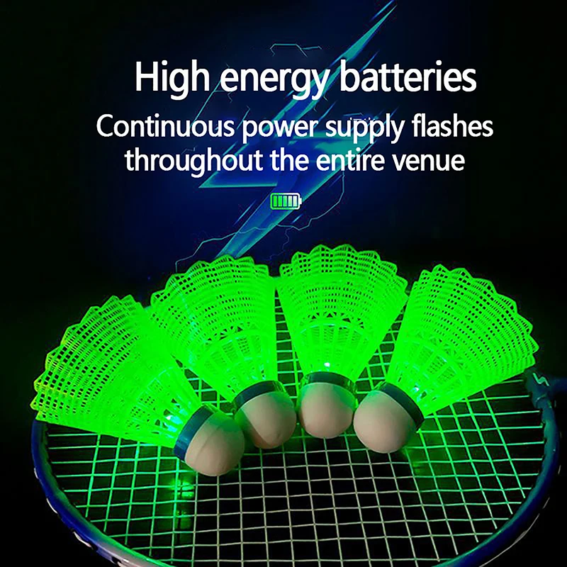 LED Badminton Ball Glowing Light Up Plastic Badminton Shuttlecocks Colorful Lighting Balls Sports Training In/Outdoor Game badminton ball,badminton shuttlecock