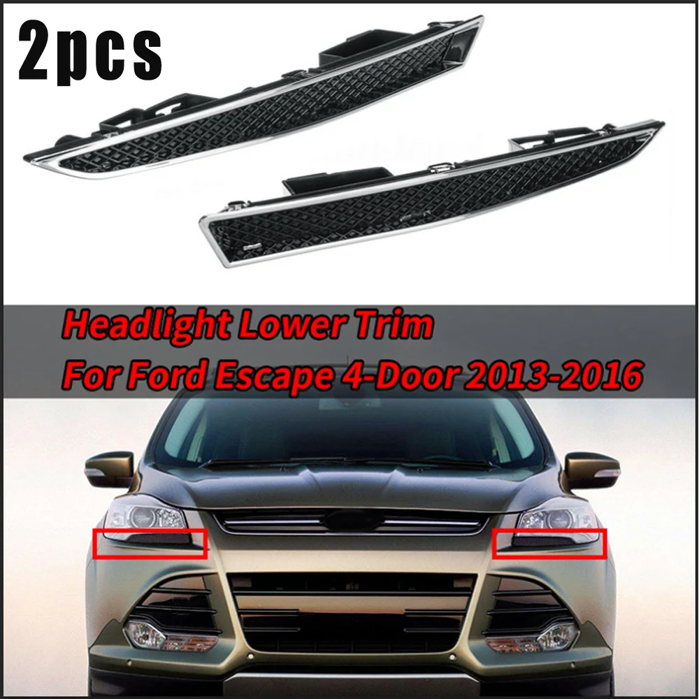 

Car Headlight Trim Exterior Decal Mini Grille ABS Plastic For Ford Kuga Maverick Escape Headlight Decorative Strip Bracket Decor