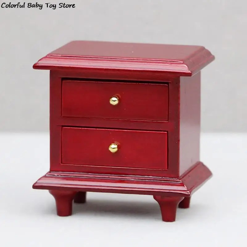 

1:12 Dollhouse Miniature Bedside Cabinet Drawer Chest Storage Table Furniture Bedroom Decor Toy Doll House Accessories