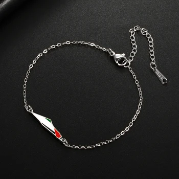 My Shape Palestine Map Flag Charms Bracelets for Women Stainless Steel Palestine Country Geography Map Pendant Bangle Jewelry 1