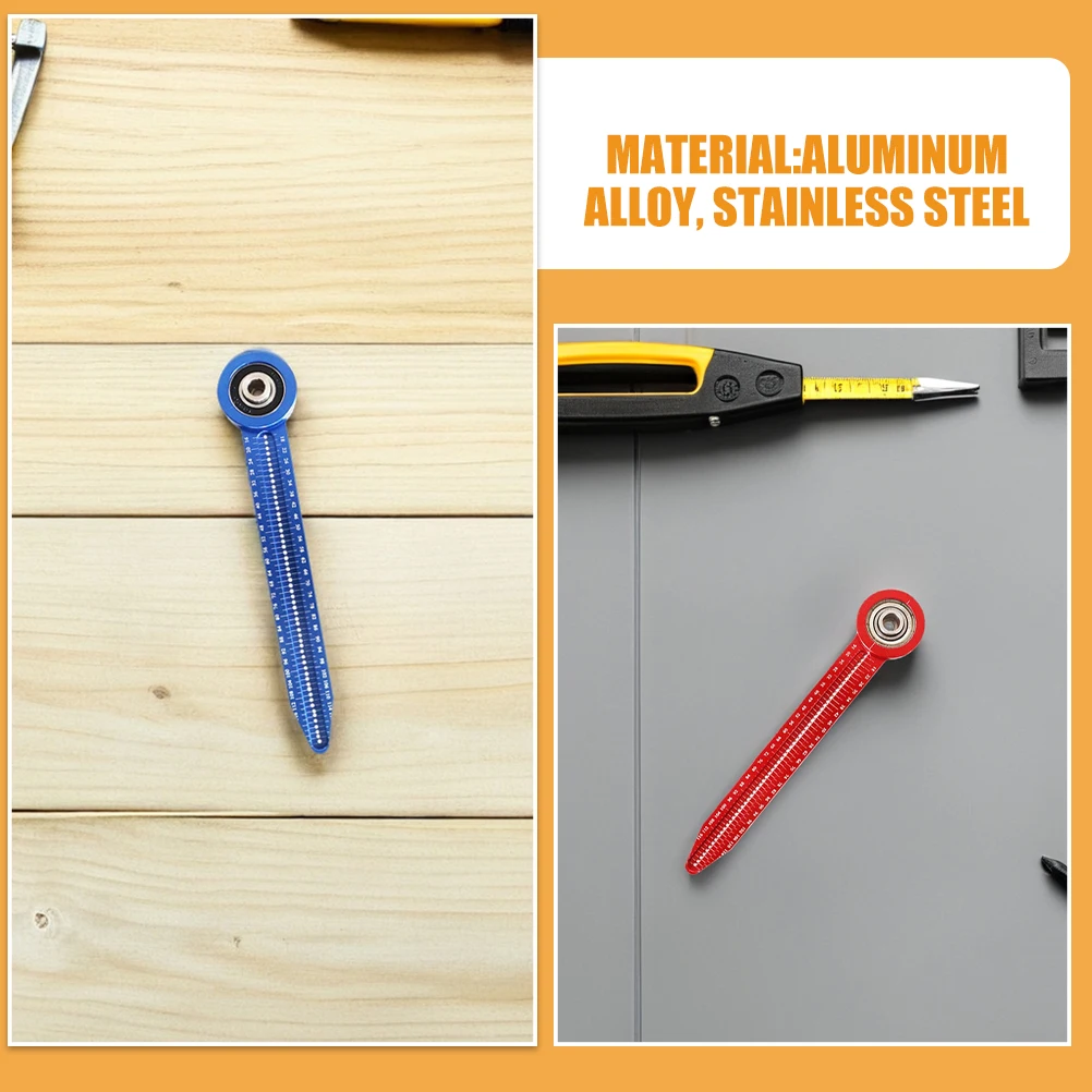 2pcs Mini Aluminum Alloy Compass Ruler For Woodworking Precision Circle Drawing Tool Multifunctional Drafting Ruler