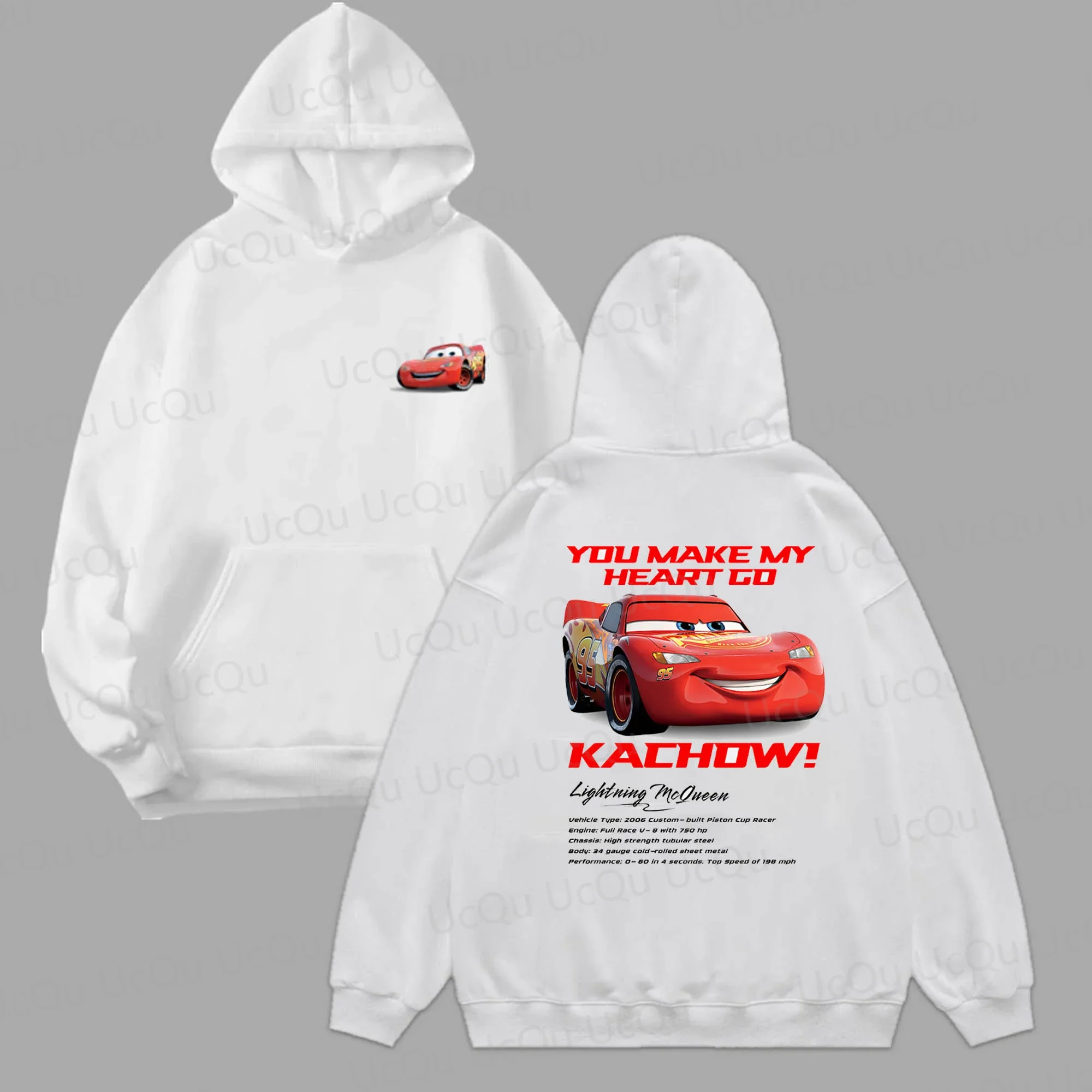 2025 The Cars Lightning McQueen&SALLY Summer Cotton Hoodies Oversized Suit For Adult/Kids Sweatshirt couple's outfit 2