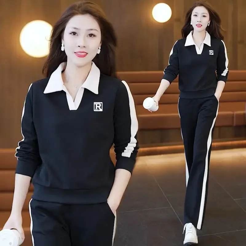 Casual Sportswear Set for Women Trendy Fashionable Two-Piece Suit Spring Autumn Elegant Style Anti-Aging Popular New Arrival