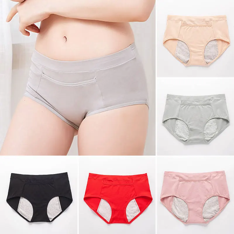 

Women Menstrual Period Physiological Panties Big Size Pocket Underwear Leak-proof Widened Cotton Crotch Mid Waist Sanitary Pants