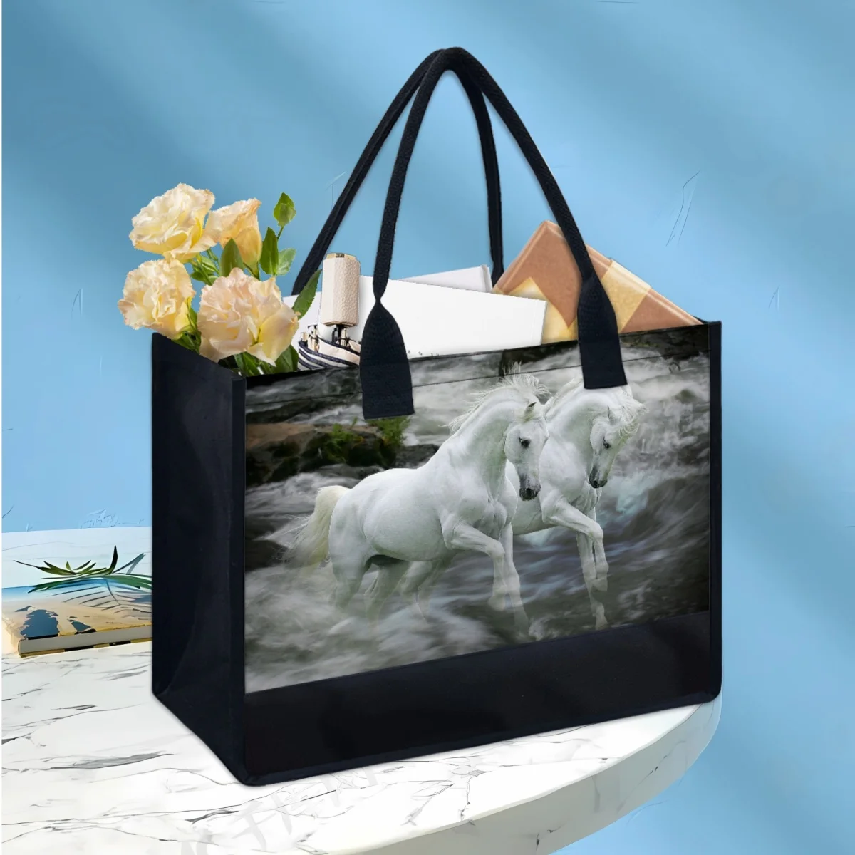 

Fashion 3D Horse Pattern Shoulder Bag Summer Commuting Top Handle Handbag Female Large Capacity Travel Shopping Tote Bag 2023