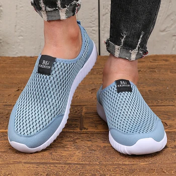 أحذية رياضية كاجوال ومريحة للرجال خفيفة الوزن للمشي ومضادة للانزلاق وقابلة للتنفس صيفية عصرية للتدريب الشبكي في الهواء الطلق 6