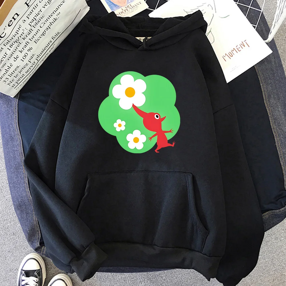 

Game Pikminn Graphic Hoodie Cute Cartoon Sweatshirts Men Stretwear Tops Winter Fleece Pullovers with Pocket O-neck Clothing