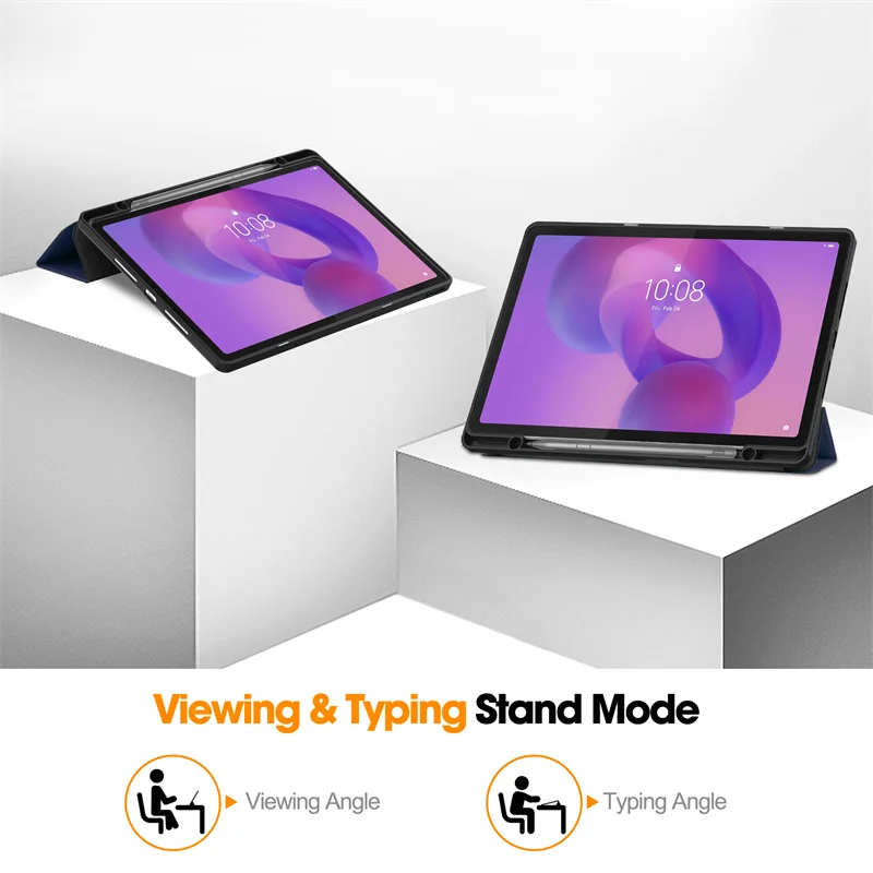 Premium Case with Pencil Holder and PU Silicon Back