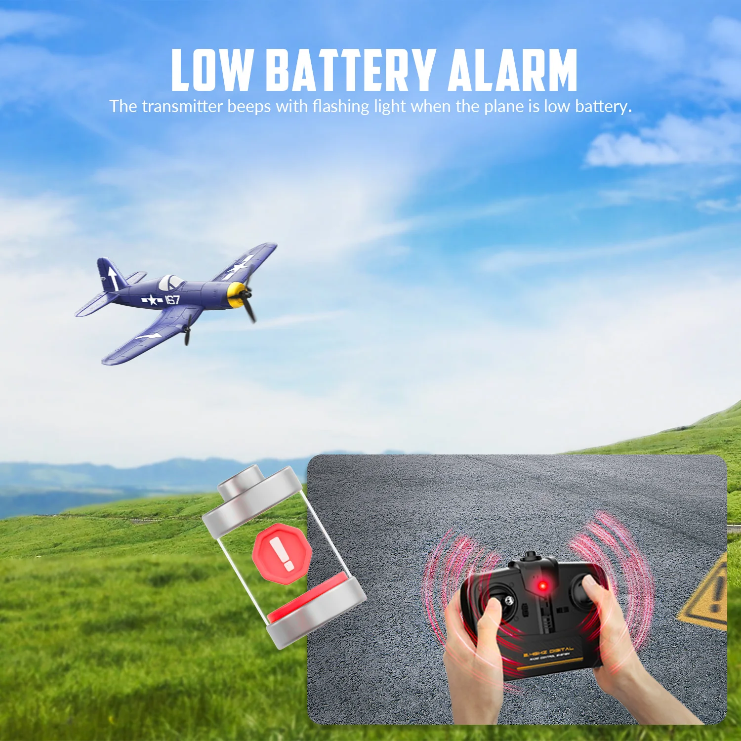 Volantexrc F4U Corsair RC Plane 2.4G 3CH EPP Foam 400MM Fixed Wing Wingspan Airplane Smart Balance Gliders RTF Fighter_voghion.com