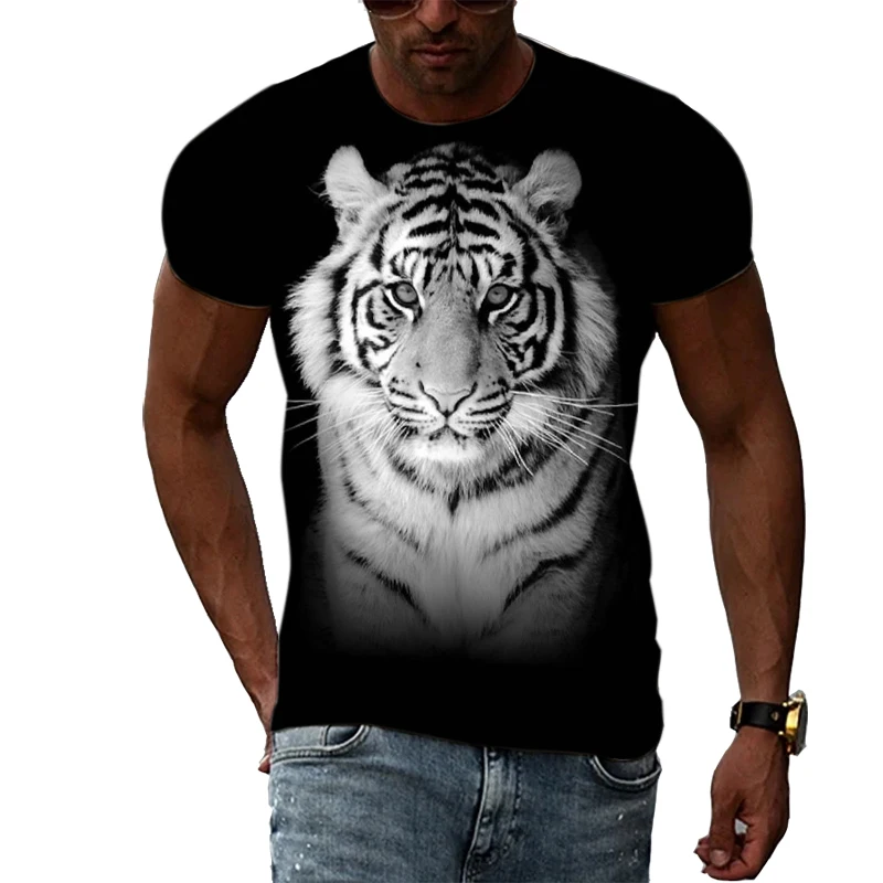 Mens tiger print shirt black and white Mens tiger print shirt black and white