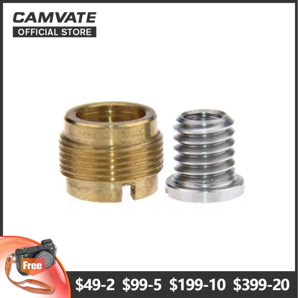 camvate-2-pieces-microphone-screw-adapter-with-1-4-20-female-to-3-8