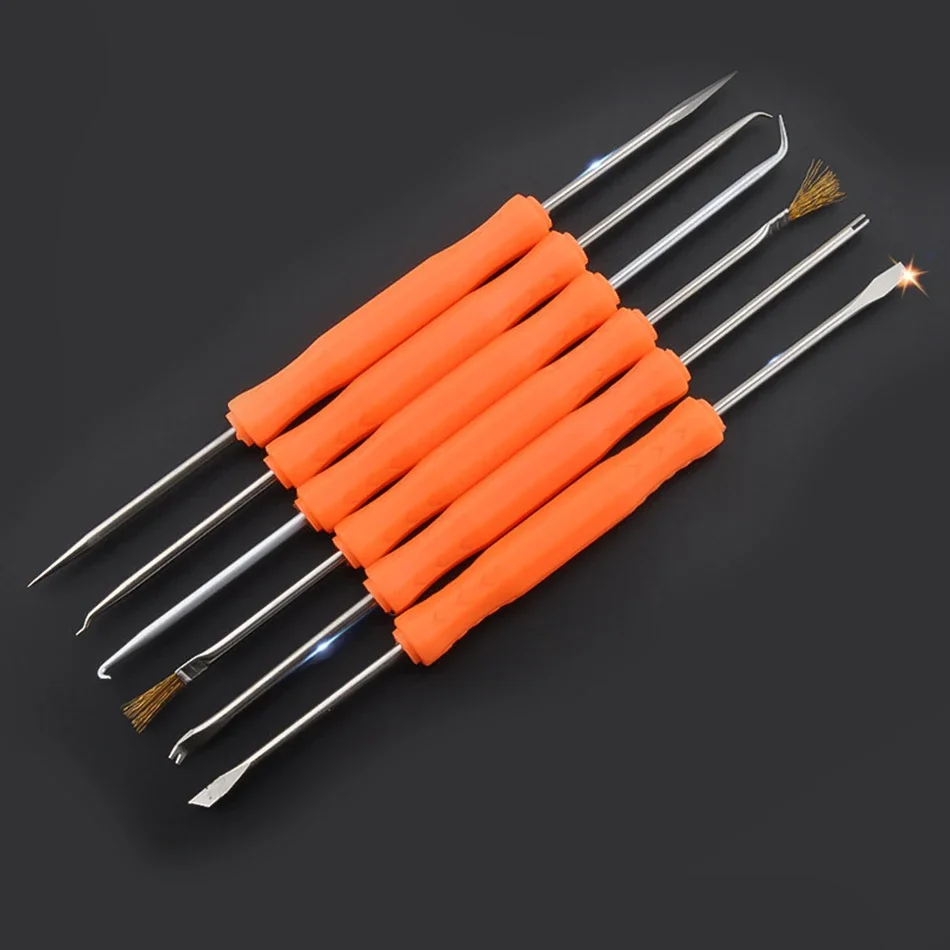 Desoldering tool circuit board welding repair six sets of welding aids PCB cleaning tools crowbar 6 in 1 auxiliary welding tool