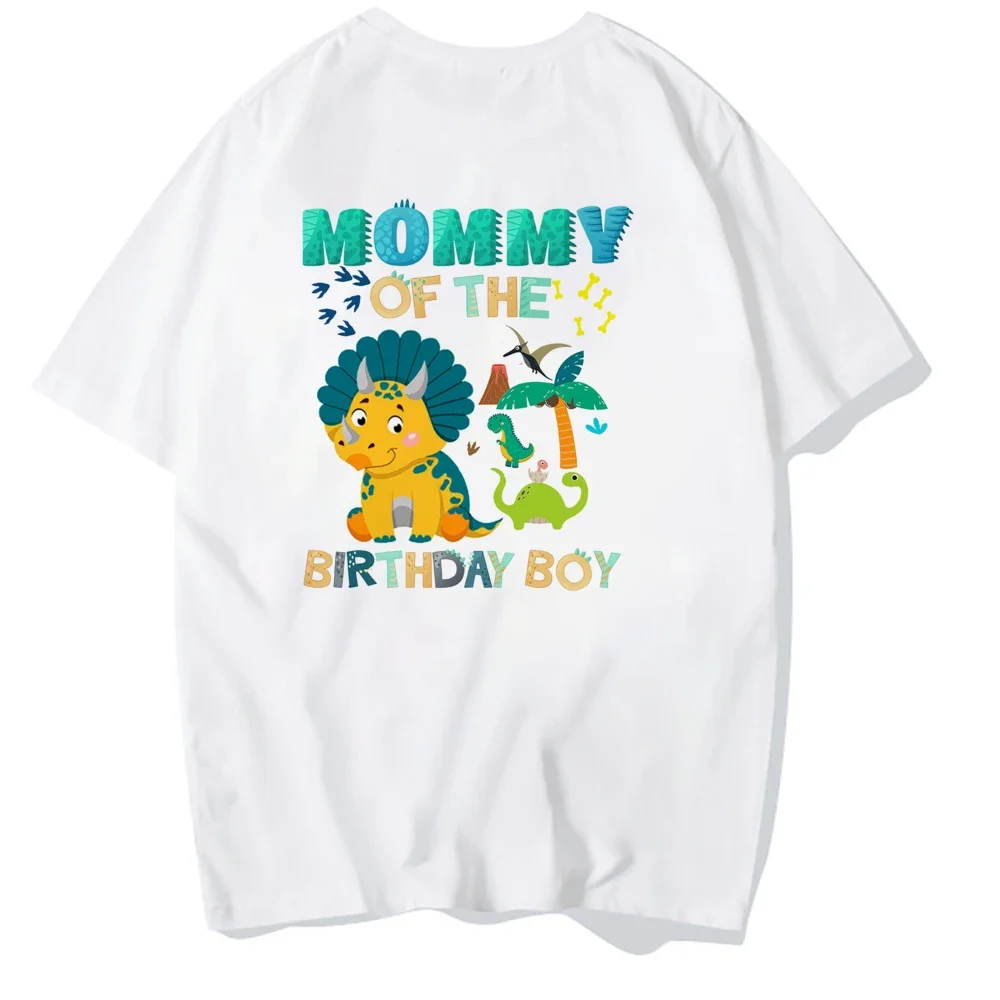 Dinosaur Boy Birthday Family Matching T Shirt Boy Dinosaur Theme Party Clothes Dad Mom Brother Sister T-shirt Top Baby Bodysuit 4