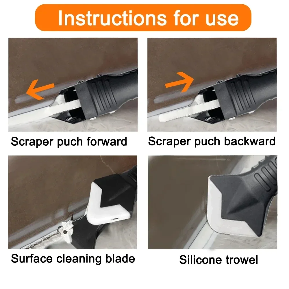 5in1 Silicone Scraper Sealant Smooth Remover Tool Set Caulking Finisher Smooth Grout Kit Decoration Seam Tools Scraper Grout Kit 2