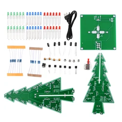 Festive 3D RGB LED Flashing Tree DIY Kit (Model 3)