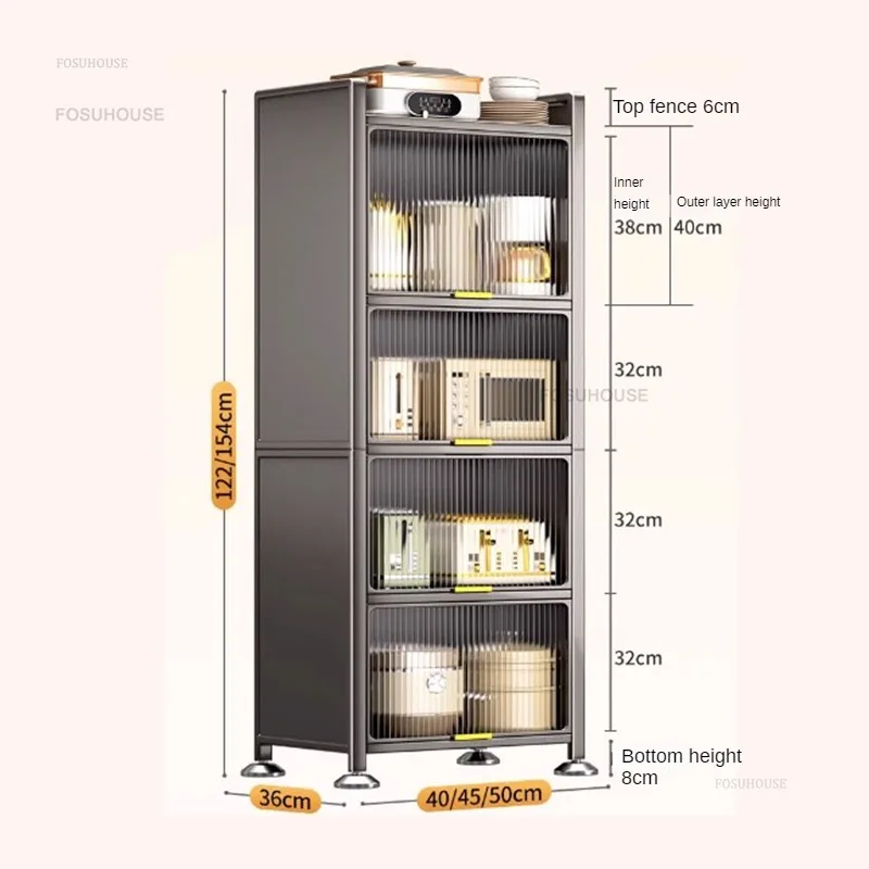 Multi-functional Multi-layer Kitchen Cabinets Household Microwave Kitchen Cabinet Minimalist Small Apartment Storage Cabinets