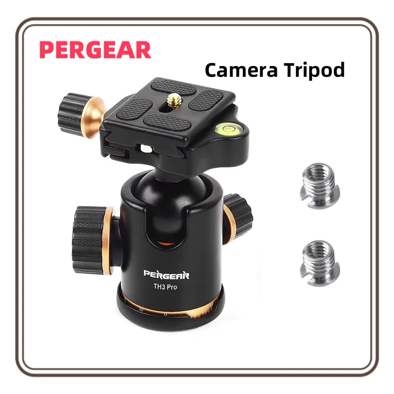 Pergear TH3 Pro DSLR Camera Tripod Ball Head 8KG/17.6lbs Loading Capacity 360 Degree Swivel Metal Build Quality Fine Tuning