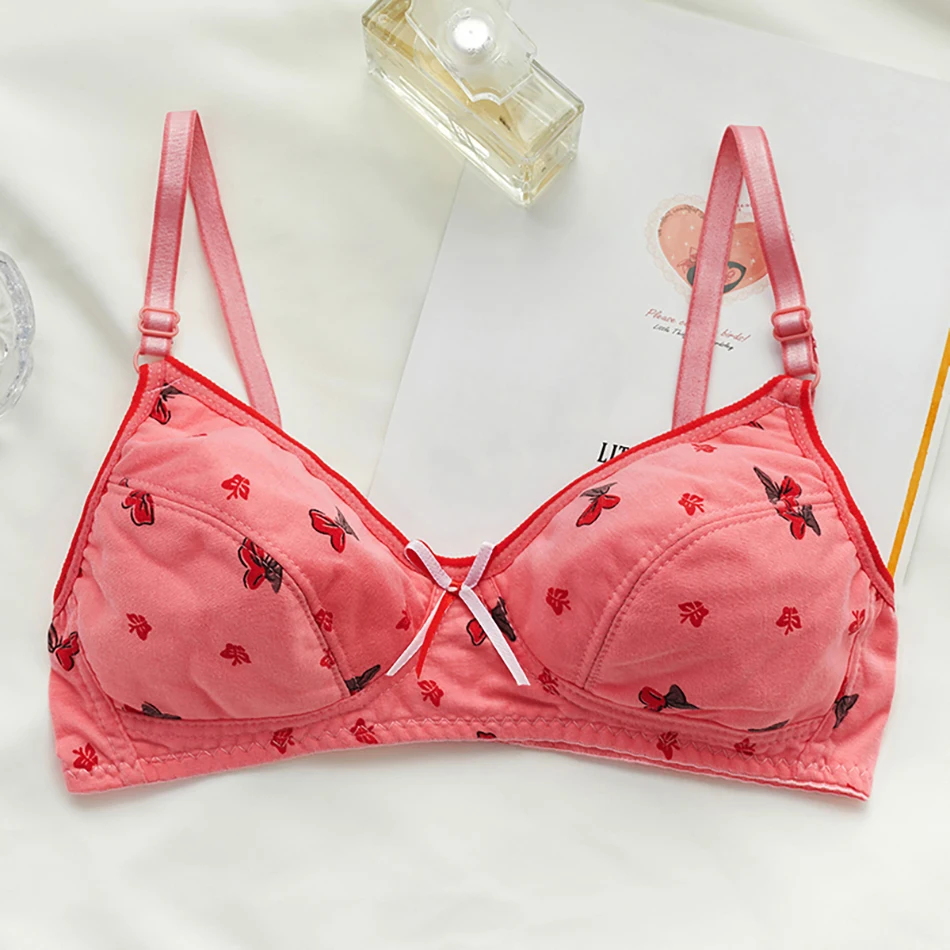 Girl Butterfly Bowknot Casual Bralette Candy Color Cute Bras Women Fashion Sport Tops Clothing for Small Bust 3