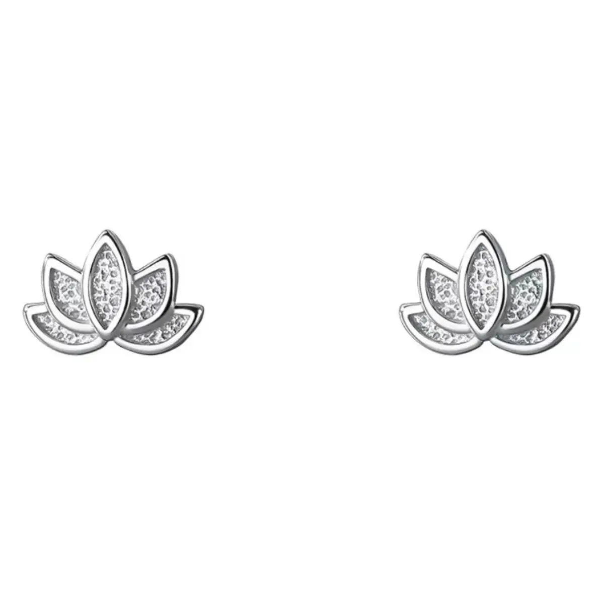 925 Sterling Silver Lotus Flower Small Stud Earrings For Women Luxury Elegant Piercing Jewelry Accessories Jewellery Argent 925 - Image 5