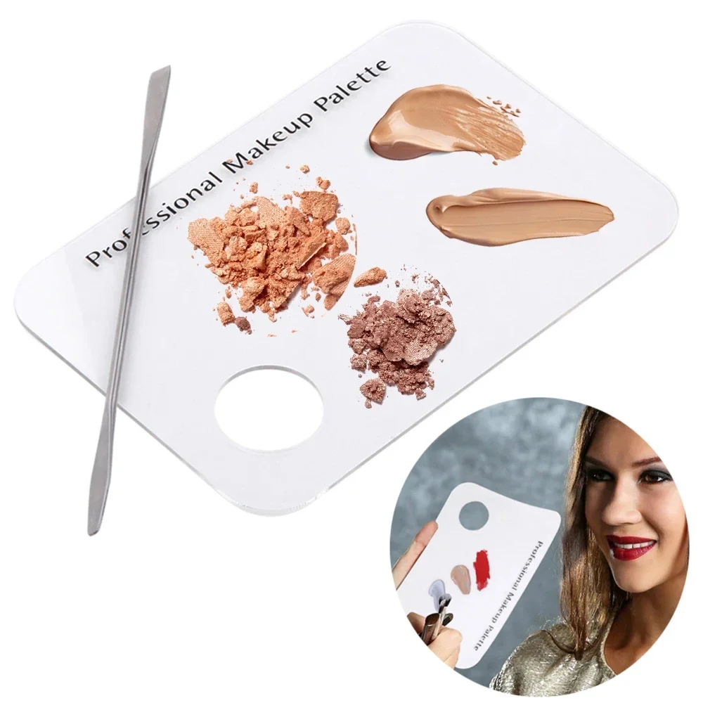 Makeup Tools Makeup Mixing Palette Makeup Mixing Tool Beauty Supplies Makeup Palette Clear Polish Gel Mixing Spatula Acrylic Nail Stamping Plates Foundation Eyeshadow Stainless Steel
