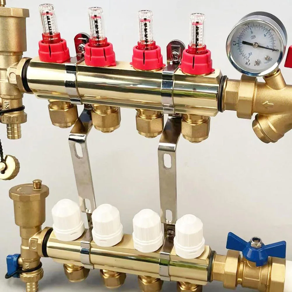 DN25 Water Floor Heating Water Distributor Regulator Regulator Regulator G1/2-Electroplating Floor Heating Systems Parts